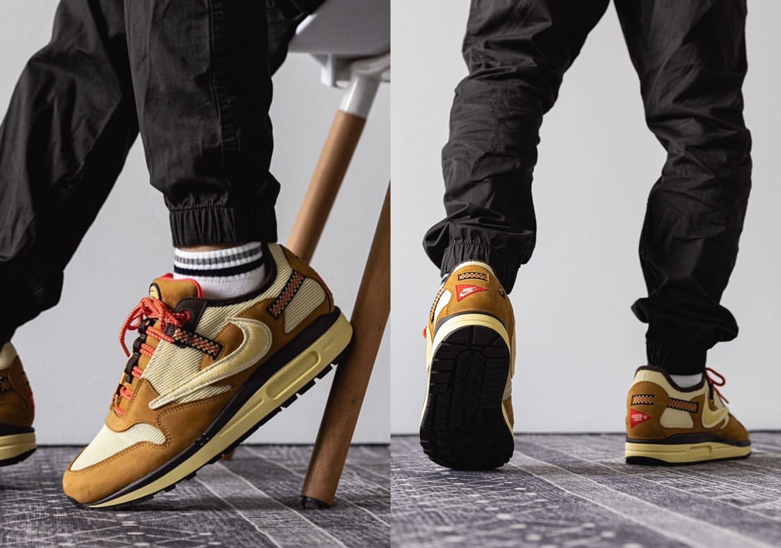 Travis Scott Nike Air Max 1 Wheat Do9392 On Feet 701 (4) - newkick.cc